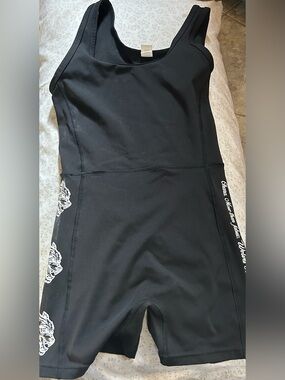 Darc Sport Black Athletic Jumpsuit with White Side Prints